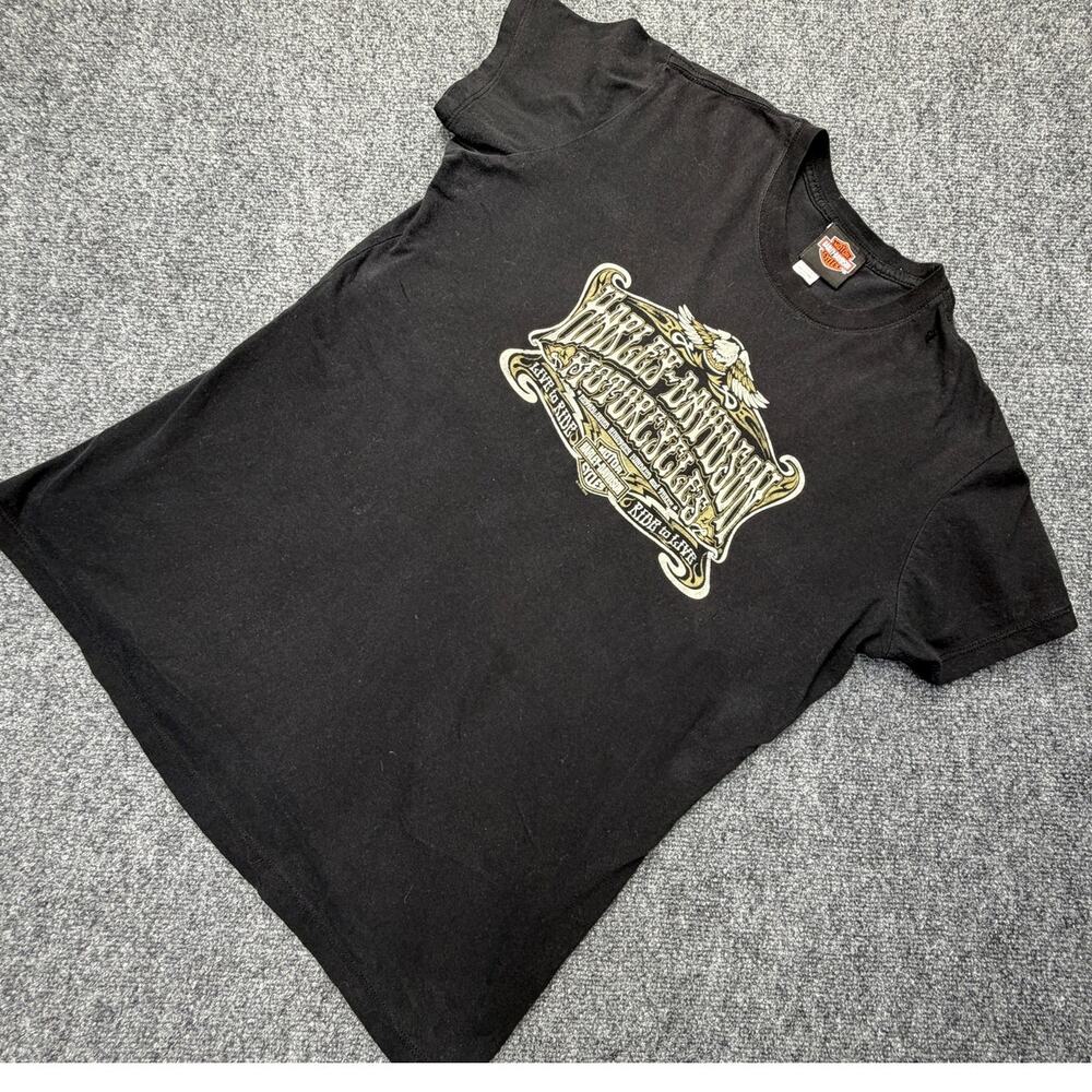 Vintage Harley Davidson T Shirt Black Biker Graphic 2010 Womens Medium